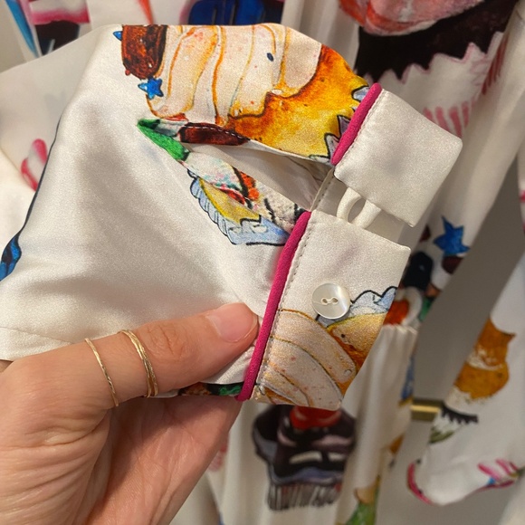 Apoteca Fashion Unique Silk Spandex Multicolor Cup Cake Print Summer Dress Sz S - Picture 6 of 8